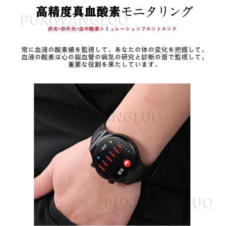 【非侵襲的血糖値測定】スマートウォッチ 日本製センサー 心電図ECG PPG 体温監視 レーザー監視 血圧 呼吸率 親友ケア 血中酸素 IP68防水 LINE 敬老の日 血圧