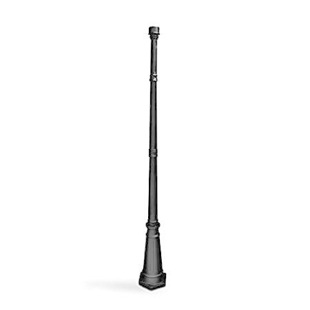 Gama Sonic GS-DP55F-BLK Decorative Lamp Post for Solar Lights Outdoor Pole