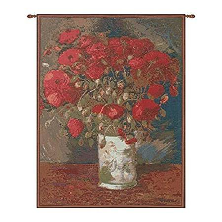 Poppies van gogh french tapestry - 18 in. x 25 in. cotton/viscose/polyester