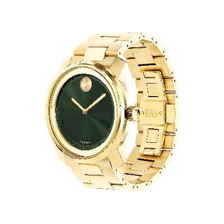 Movado Bold， Ionic Gold Plated Steel Case， Green Dial， Gold Plated Steel Bracelet， Men， 3600582 Movado 3600582