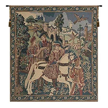 Charlotte Home Furnishings Inc. 'Falcon Hunt' Belgian Small Tapestry Wall H