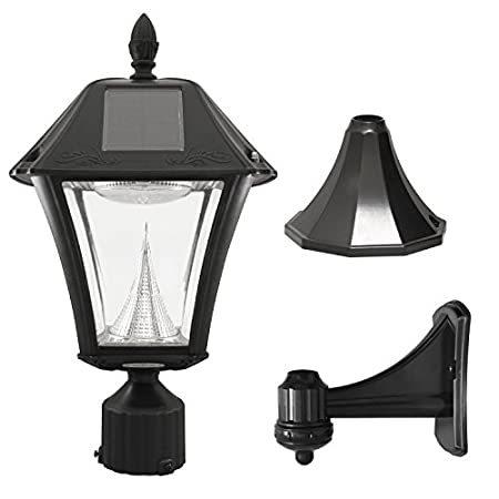 Gama　Sonic　GS-105FPW-BW　and　Baytown　3&quot;　Solar　Pole　II,　Outdoor　Light　Pier