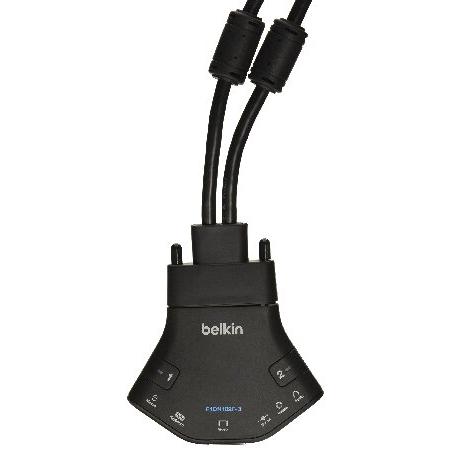 Belkin Secure 2-Port Flip DVI-D KVM with Audio， PP 3.0 