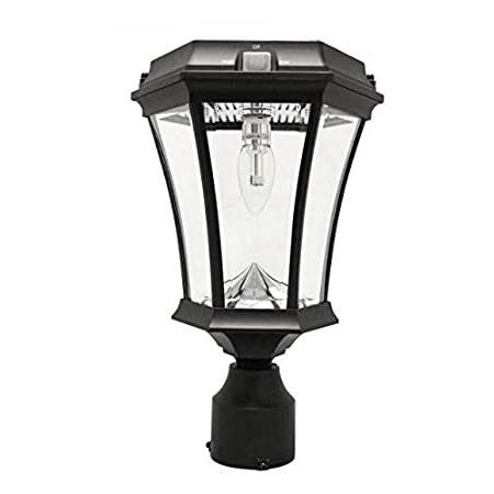 Gama Sonic GS-94B-FPW Victorian Bulb Lamp Outdoor Solar Light Fixture, Pole