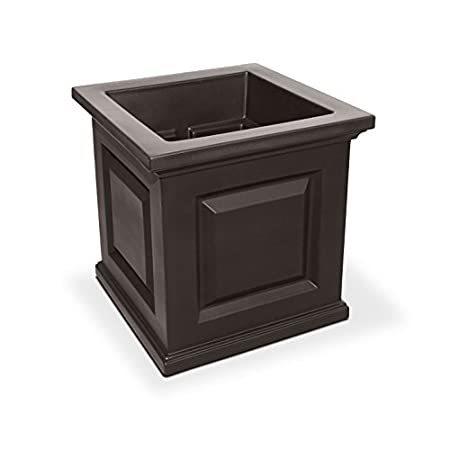 Mayne Nantucket 16in Square Planter - Espresso (5865-ES)