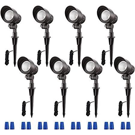 LEONLITE 8-Pack 4W LED Landscape Spotlight, AC DC 12V Low Voltage Garden Li