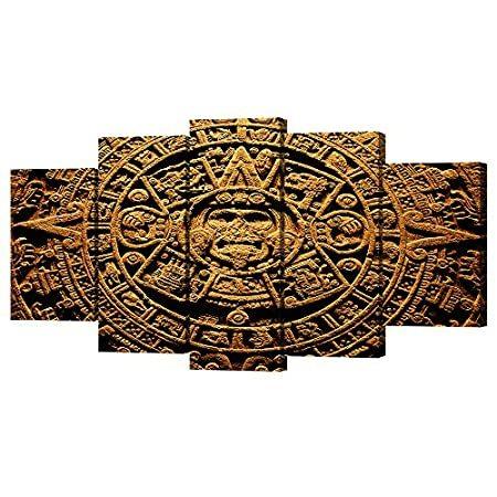 特別セーフ Civilization Ancient Piece 5 Decor Wall VVOVV Canvas Calenda Aztec Art Wall その他インテリア雑貨、小物