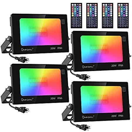 Onforu Pack 20W RGB LED Flood Lights with Remote Control, IP66 Waterproof