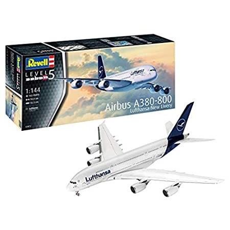 ドイツレベル 1/144 エアバスA380-800 ルフトハンザ New Livery プラモデル 03872