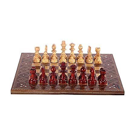Boxwood Staunton Chess Set for Adults, Handmade Pieces and Natural Solid Wo