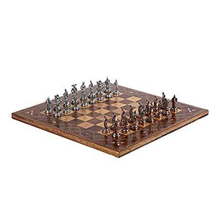 Historical Spanish Royal Guards Metal Chess Set for Adults Handmade Pieces