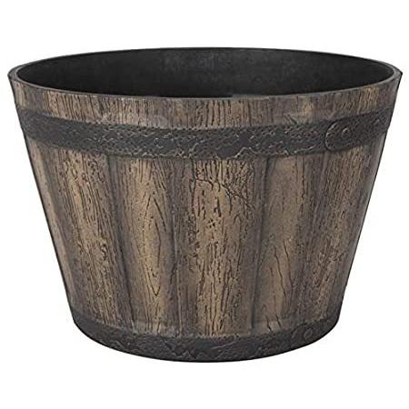 Landscapers Select Pt-s056 Whiskey Barrel Planter, Weathered Oak (Pack of 6