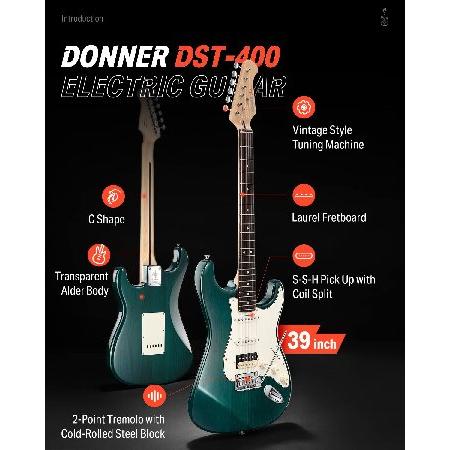 正規品 Donner 39 Inch Electric Guitar， Seeker Series DST-400 Solid Alder Body Electric Guitar for Intermediate ＆ Pro Players， Single Coil Split Syst並行輸入 【IQY1514958340】(53295円)