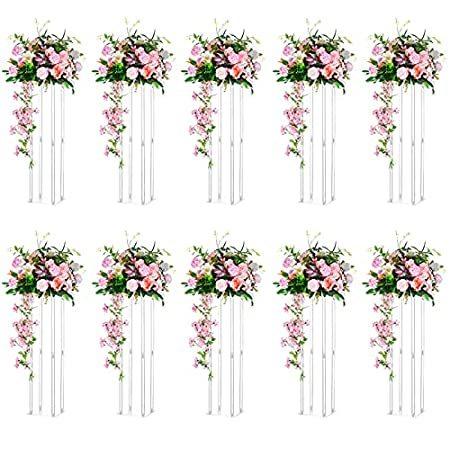 Nuptio Wedding Centerpieces Acrylic Vases - 10 Pcs 31.5 inch Tall Flower Va