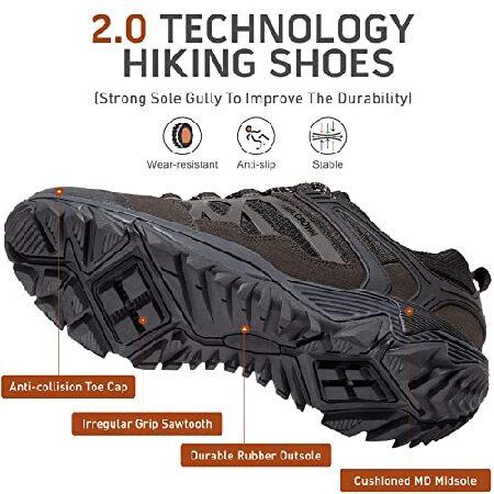 CAMEL CROWN Hiking Shoes Men Breathable Non-Slip Sneakers Lightweight Low Top for Outdoor Trailing Trekking Walking 9 Charcoal Grey 