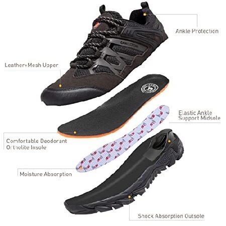 CAMEL CROWN Hiking Shoes Men Breathable Non-Slip Sneakers Lightweight Low Top for Outdoor Trailing Trekking Walking 9 Charcoal Grey 