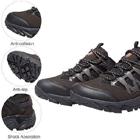 CAMEL CROWN Hiking Shoes Men Breathable Non-Slip Sneakers Lightweight Low Top for Outdoor Trailing Trekking Walking 9 Charcoal Grey 