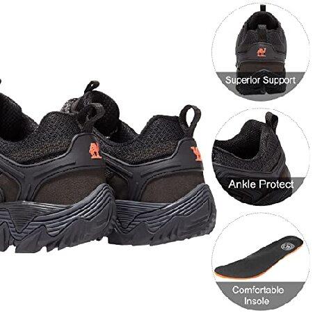 CAMEL CROWN Hiking Shoes Men Breathable Non-Slip Sneakers Lightweight Low Top for Outdoor Trailing Trekking Walking 9 Charcoal Grey 