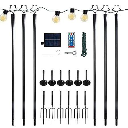 Sandinrayli　String　Light　Lights　Poles,　Lights　Outdoor　Poles　for　Outdoor　Lights　for　Patio,9　Pole,　Ft　Backyard　String　Outs　Pack　Metal　for　Poles　String