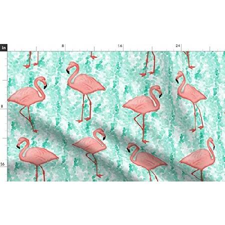 Spoonflower 100% Cotton Sheets， Queen 4pc Set - Flamingos Coral Aqua Flamingo Tropical Bird Watercolor Beach Hawaiian Kitchen Print Custom Bed並行輸入 Spoonflower 100% Cotton Sheets， Queen 4pc Set - Flamingos Coral Aqua Flamingo Tropical Bird Watercolor Beach Hawaiian Kitchen Print Custom Bed並行輸入