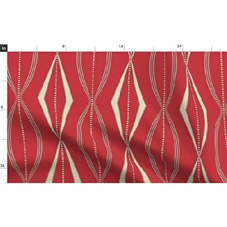 【初期/レア】 Spoonflower 100% Cotton Sheets， Queen 4pc Set - Red Cream Mid Century Midcentury Modern Retro Vintage Holiday Christmas Festive Print Custom B並行輸入 【WSO1312020448】(46156円)