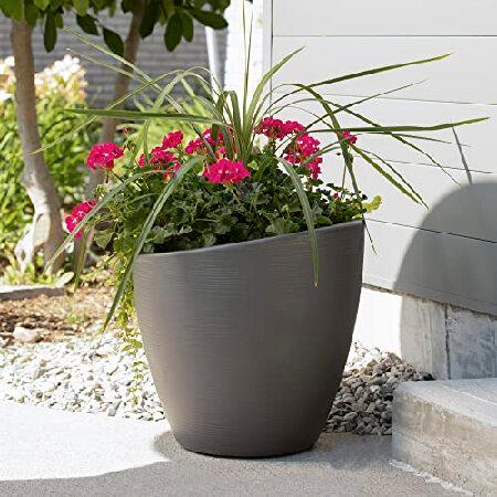 Mayne Modesto 20in Round Planter - Graphite Grey - 20in x 20in x