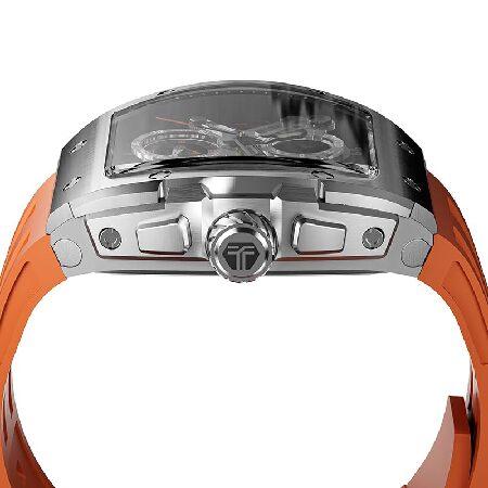 ブランド TSAR BOMBA Watches for Men Luxury Tonneau Wristwatch Analog 50M Waterproof Sapphire Glass Japanese Quartz Movement Silicone Strap Chronograph A-Level 【OCQ1376884176】(48438円)