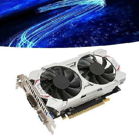 FECAMOS デスクトップグラフィックスカード DDR5 128bit 2GB コンピュータグラフィックスカード DVI VGA HD出力 デュアル冷却ファン PCI Express 3.0 X16 28nm P 