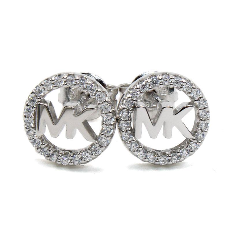 ピアス M.K Amazon | マイケルコース MKロゴ パヴェ サークル スタッド