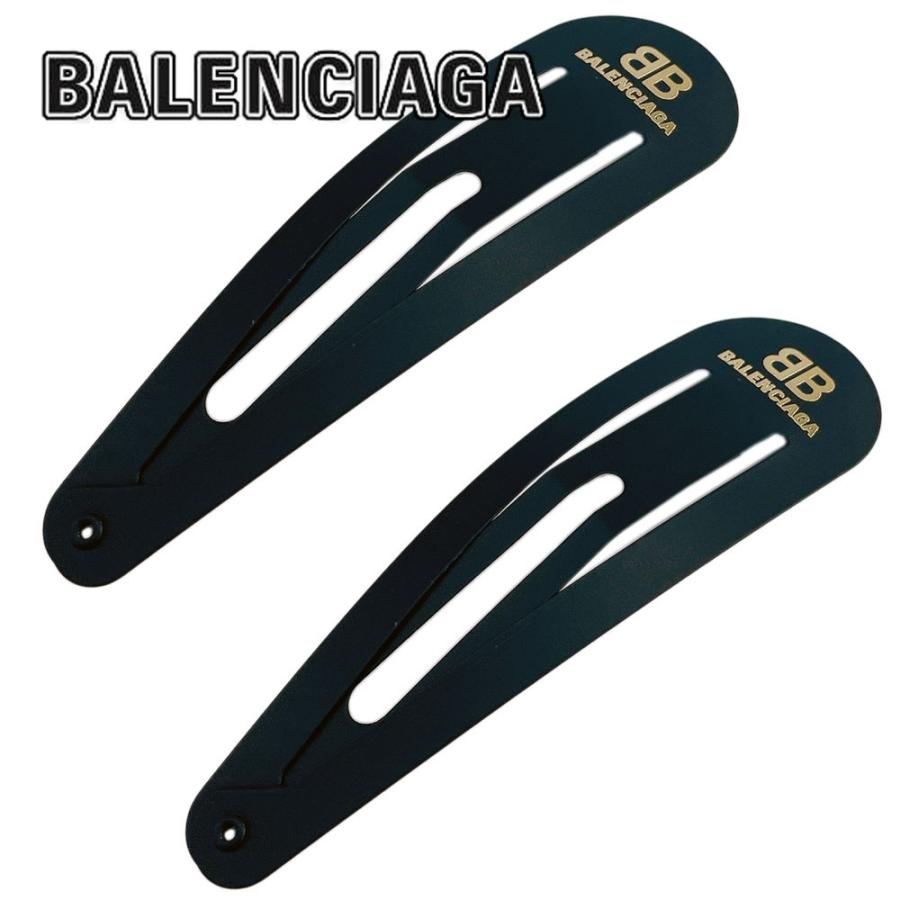 BALENCIAGA バレンシアガ 699021 TZ01G 5610 BBロゴ ヘアクリップ 2個  