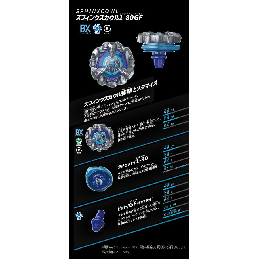 メール便可185円】＜単体品＞ベイブレードX【スフィンクスカウル1-80GF