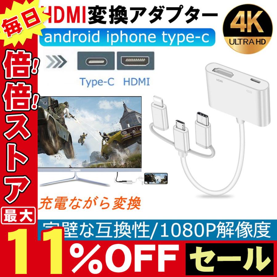 Hdmi変換ケーブル 3in1digital Av Adapter Type C テレビ接続ケーブル プロジェクタ 変換アダプタ Pc Hdmi変換 ケーブル D851 Usb Wh Ss Firststepjp 通販 Yahoo ショッピング