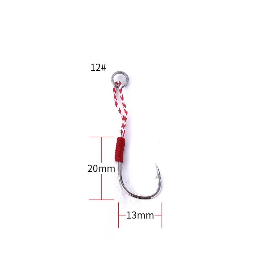 アシストフック メタルジグに 12 25本セット シーバス 青物 イナダ 根魚 ロックフィッシュ ジギング シングルフック フラッシャー ティンセル 無料サンプルok
