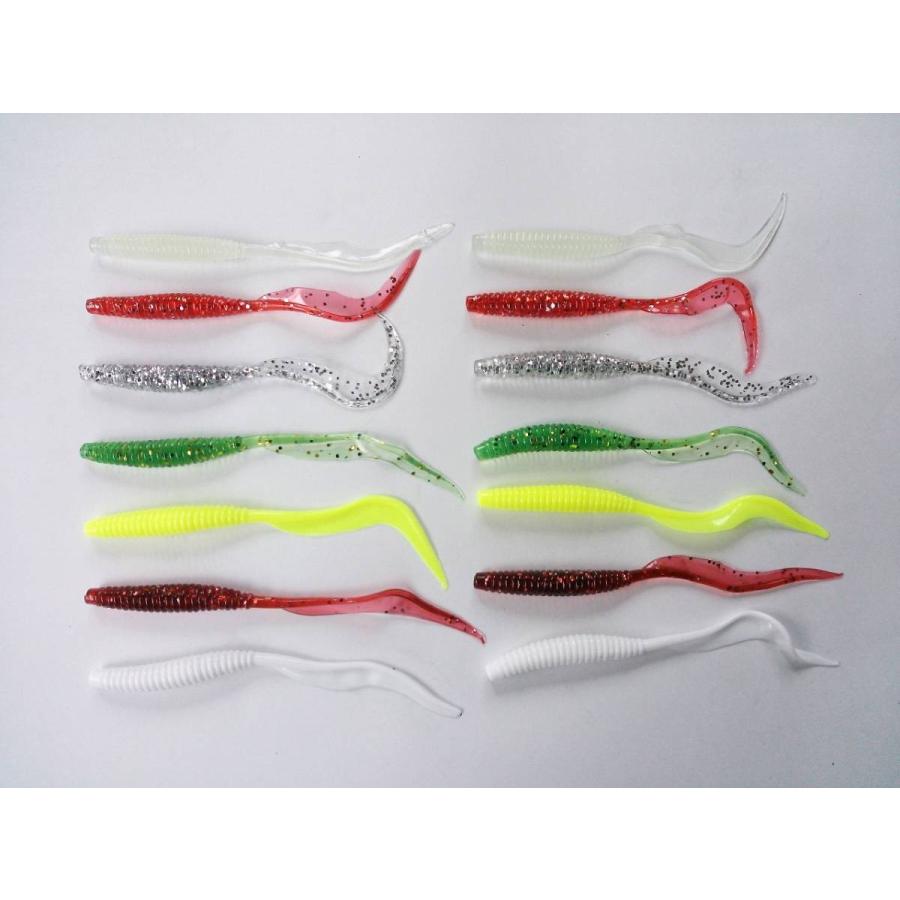 カーリーテール 約12cm 42本 セット 7色 ひらひら バス釣り 根魚 フラットフィッシュ 青物 シーバス ストレート ファッション通販 ロックフィッシュ