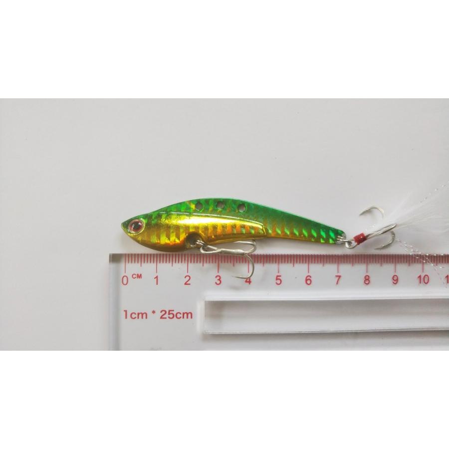 ファクトリーアウトレット 鉄板 フェザー付き g 6色セット 6 5cmと7 5cm 小さめフォルム メタル バイブレーション シーバス 青物 イナダ ヒラメ マゴチ Supplystudies Com