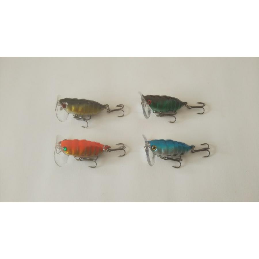 小型 ノイジー 4cm 4g 4色セット トップウォーター セミ 首ふりアクシ ョン ブラックバス バス釣り ナマズ トラウト Typed 70 Off