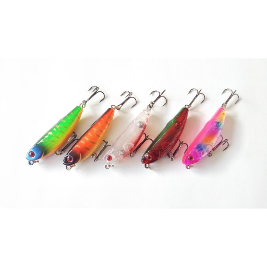 小物などお買い得な福袋 ずんぐり ペンシルベイト 5cm 5 5g 5色セット 小型 バス釣り 秒速10cm程度で沈降 管理釣り場 海のトップゲーム エリア ブラックバス Avmap Gr