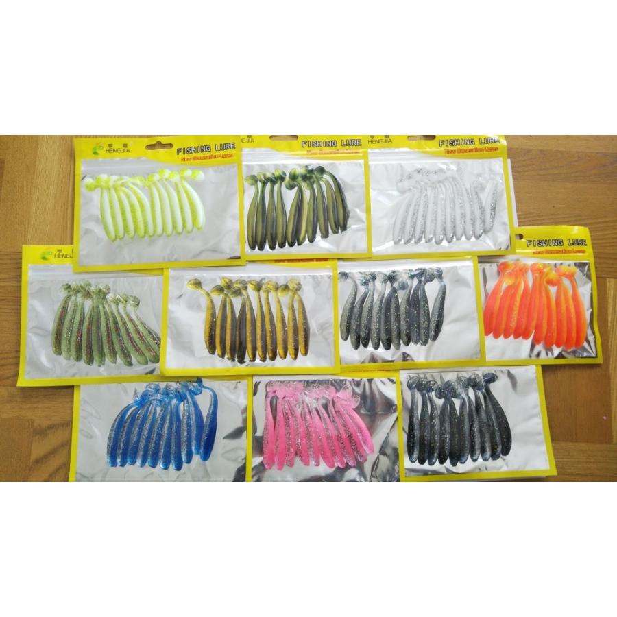 超可爱の やわらか素材 シャッドテール ワーム 7cm 2 2g 100本セット 10色 根魚 ロックフィッシュ ブラックバス ヒラメ マゴチ L644 Aynaelda Com