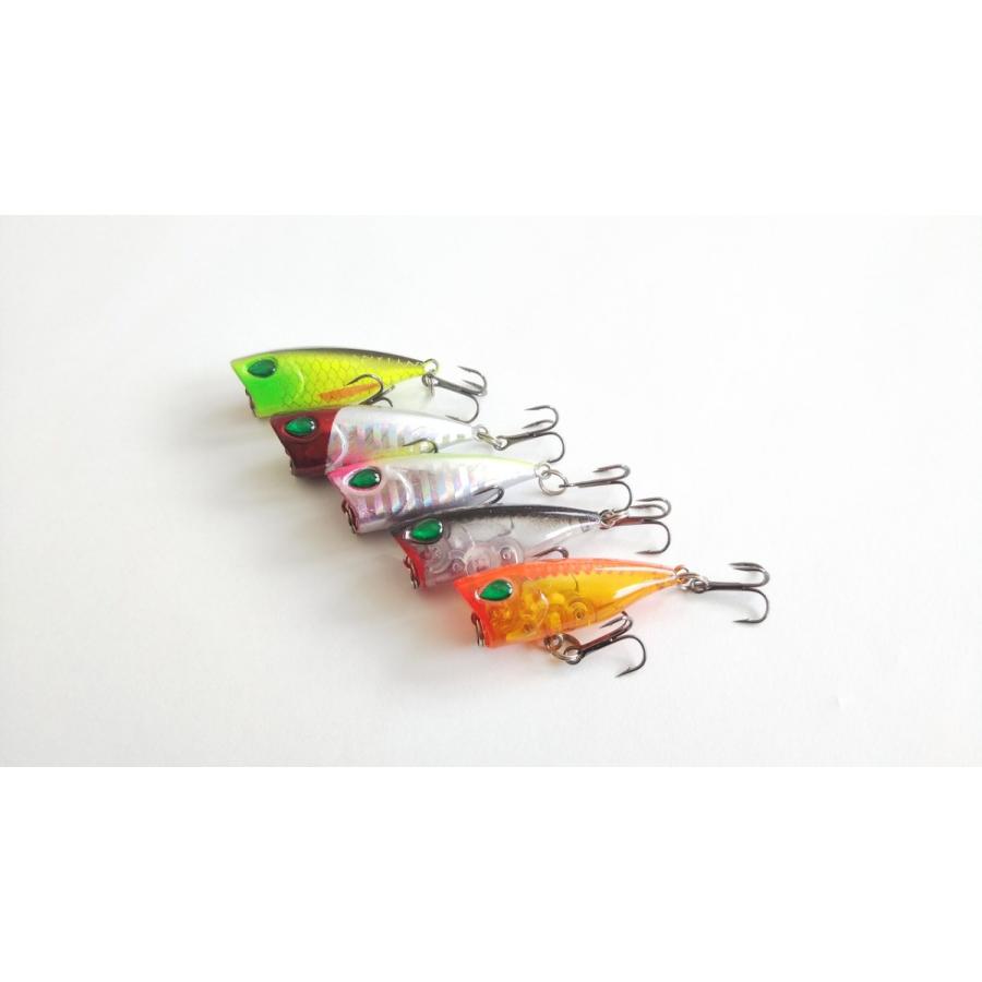 小型ポッパー エリアトラウト 小型の青物 バス釣りなどに 3 5g 4cm 5色セット ニジマス ブラックバス メッキ 公式サイト