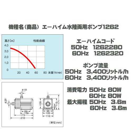 (アクアリウム 用品)エーハイム　水陸両用ポンプ1262　60Hz　取寄商品 | EHEIM | 01