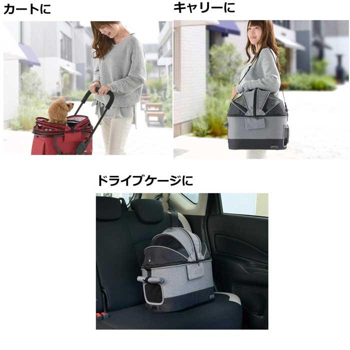 Richell ペット用カート キャリーカート グレー 折りたたみ式 箱付き リッチェル ペットカート 折りたたみ プレンタ グレー 仕切り ペットと