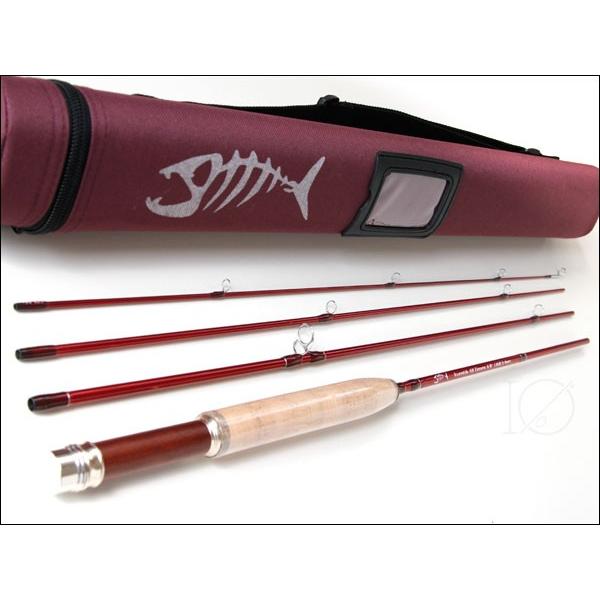 フライロッド　2〜3# 新品同様 フライロッド #2/3 レッド 赤色 Fly Rod 6.8ft コンパクトロッド