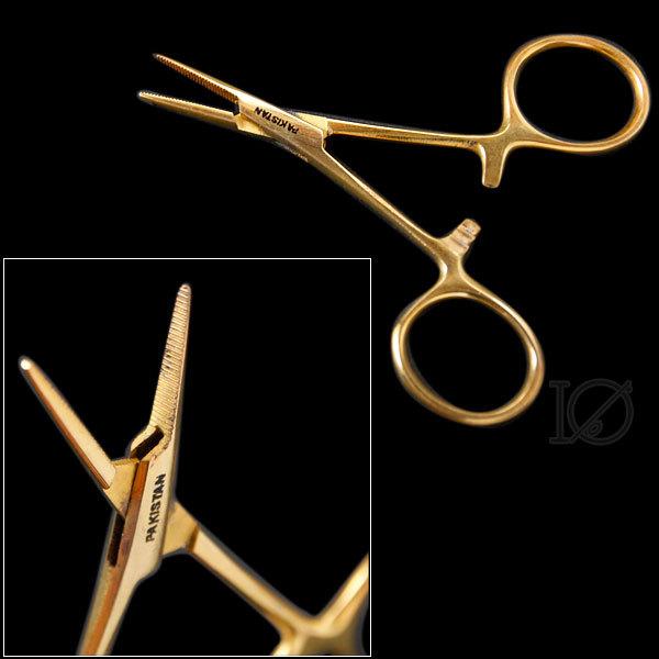 フォーセップ 先端ストレート 小型 ショートスケール GOLD 金色