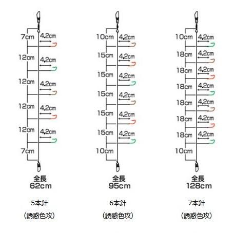 DAIWA（ダイワ） 快適ワカサギ仕掛けKC 誘惑 色攻 5本針