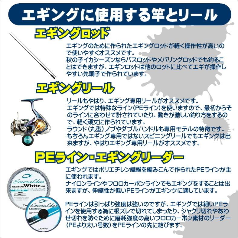 エギング入門セット ロッド ダイワリールpeライン付き エギ3 0号5本 エギケース スナップ リーダー６点セット フィッシングトライ 通販 Yahoo ショッピング