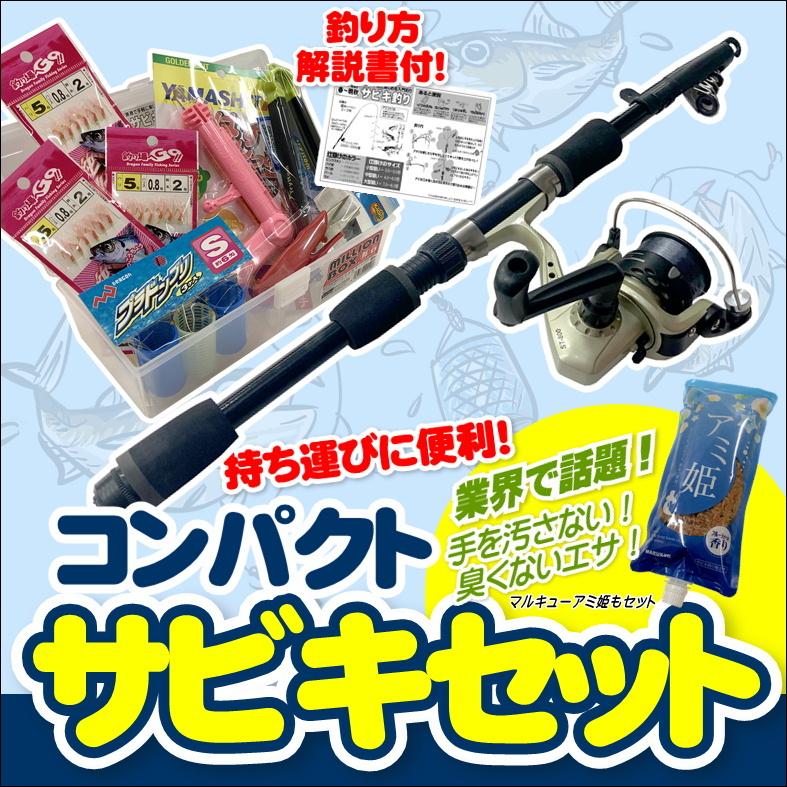  初心者海釣りセット2本 サビキ チョイ投げ 1.8Mロッド 2000番糸付リール