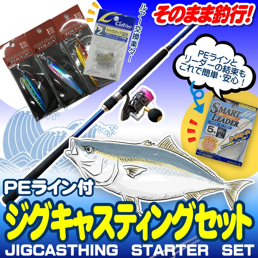 ショアジギング入門セット ロッド・PEライン付きリール ショアジギング入門セット ロッド・PEライン付きリール