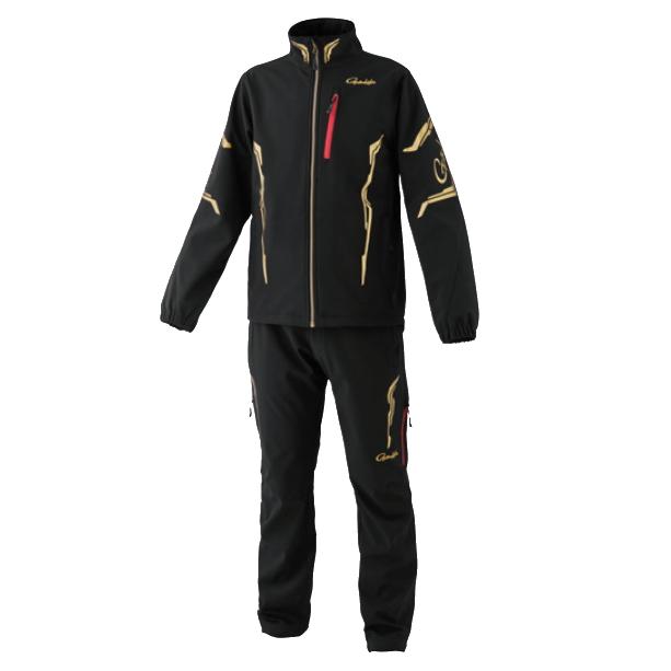 Gamakatsu ソフトシェルスーツブラック/ゴールド Gamakatsu（がまかつ） ソフトシェルスーツ GM-3764 ブラック×ゴールド