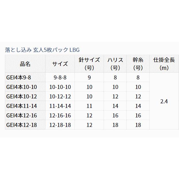 DAIWA（ダイワ） 落とし込み 玄人5枚パック LBG GEI4本11-14 / 仕掛け / メール便可 / 釣具 (+5) : 釣人館 ...
