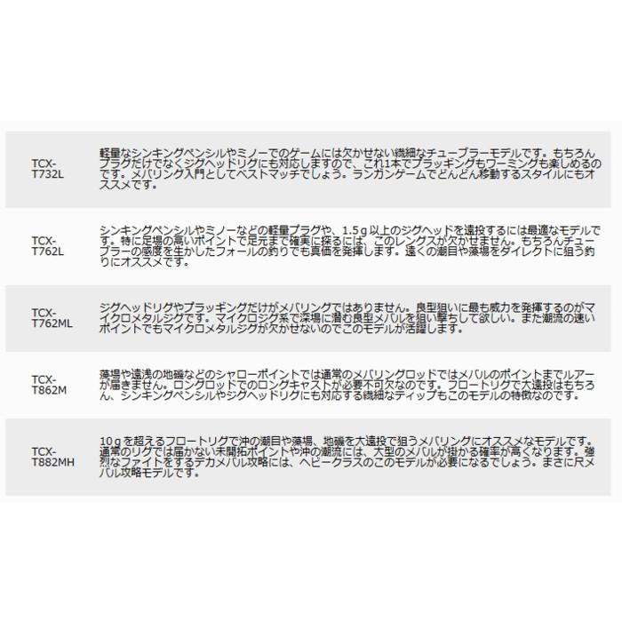 メジャークラフト トリプルクロス ライトゲーム TCX-T762L (メバル チューブラーモデル)  / majorcraft (SP)｜fishing-tsuribitokan｜02